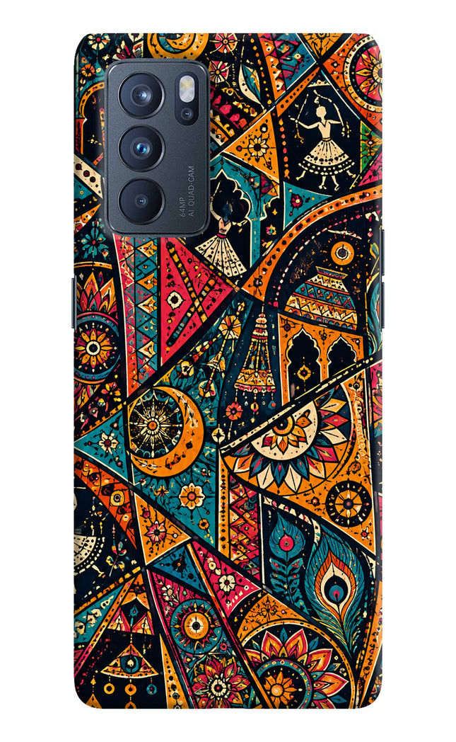 Folk Print Oppo Reno6 Pro 5G Hard Case Back Cover by Casekaro