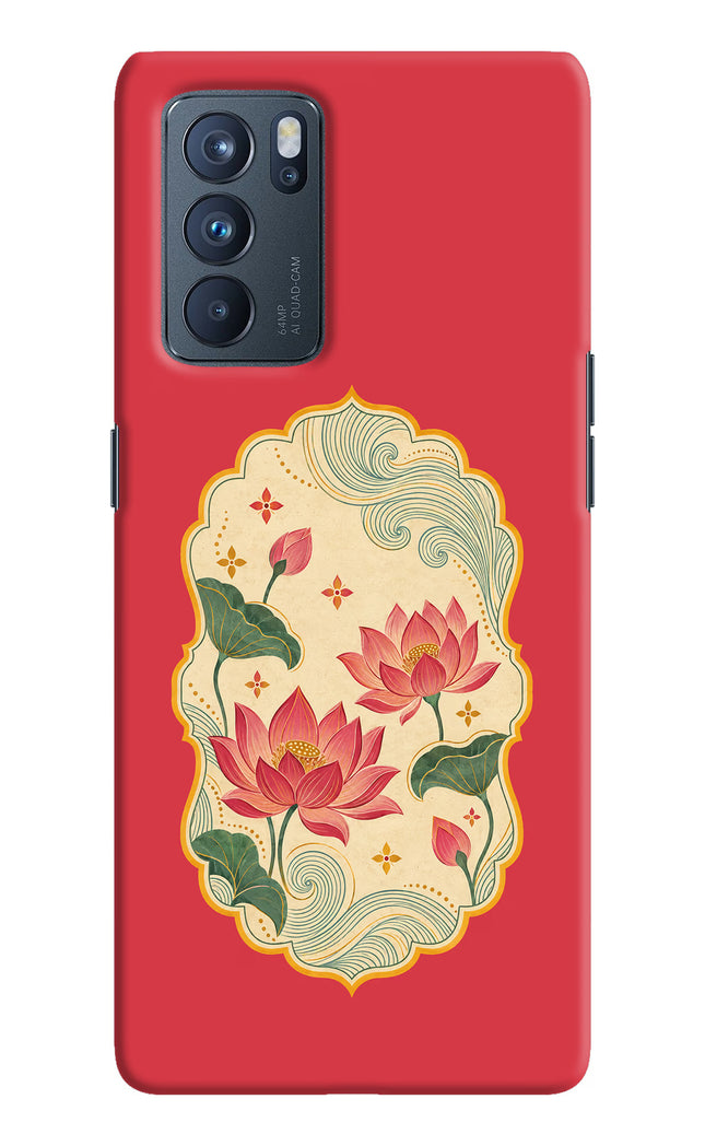 Pink Lotus Oppo Reno6 Pro 5G Hard Case Back Cover by Casekaro