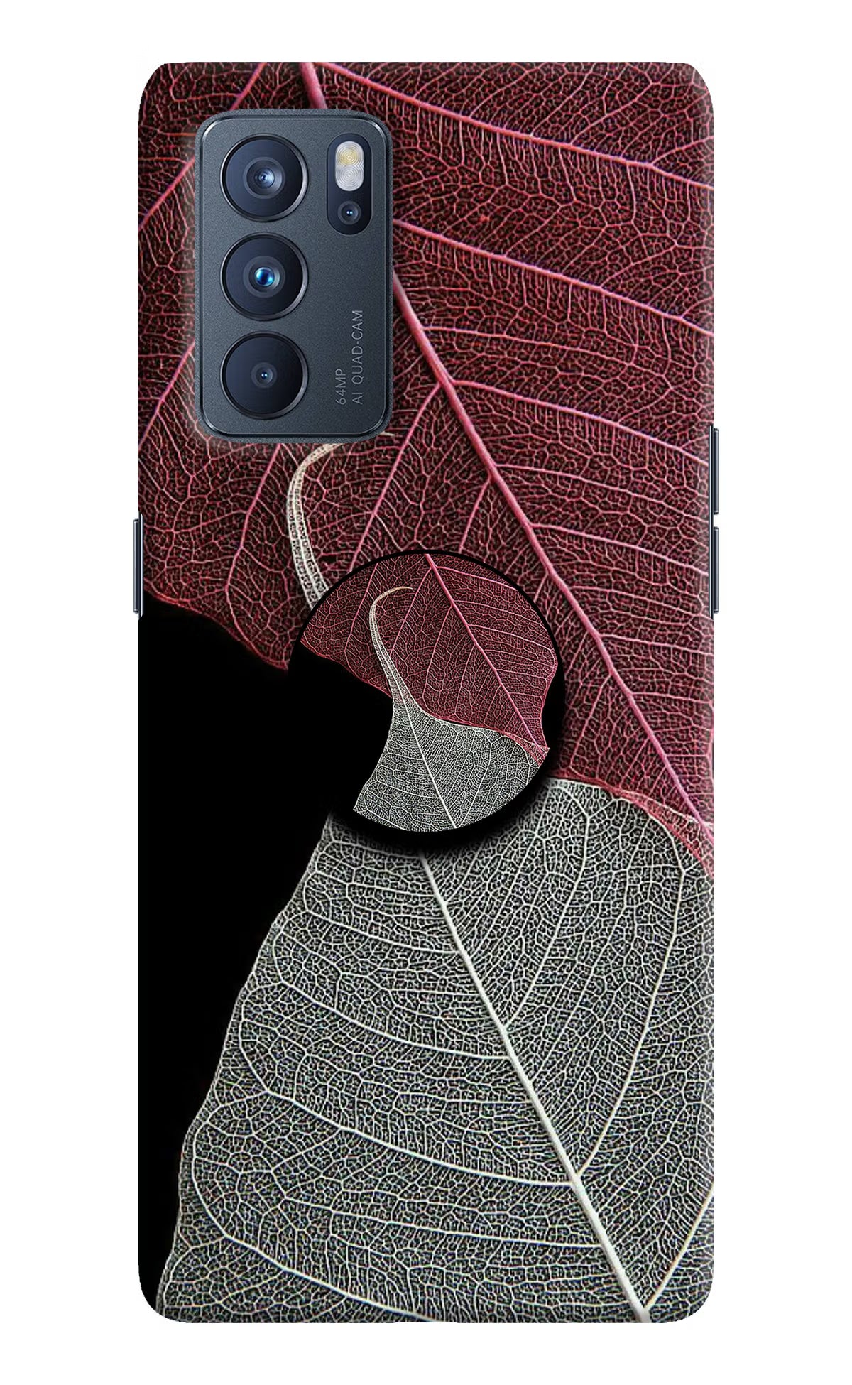 Leaf Pattern Oppo Reno6 Pro 5G Pop Case by Casekaro