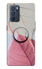 White Pink Leaf Oppo Reno6 Pro 5G Pop Case by Casekaro