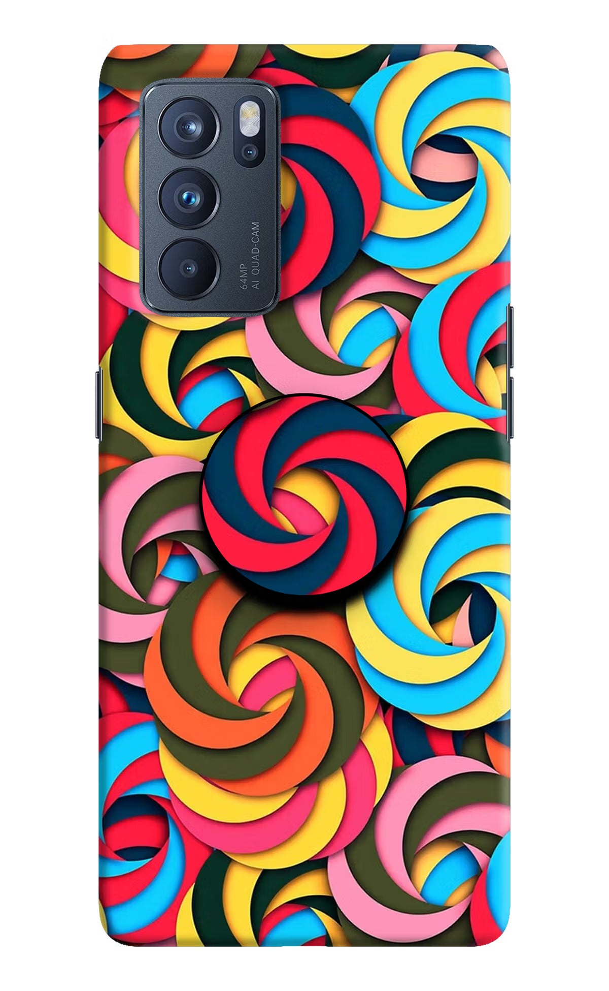 Spiral Pattern Oppo Reno6 Pro 5G Pop Case by Casekaro