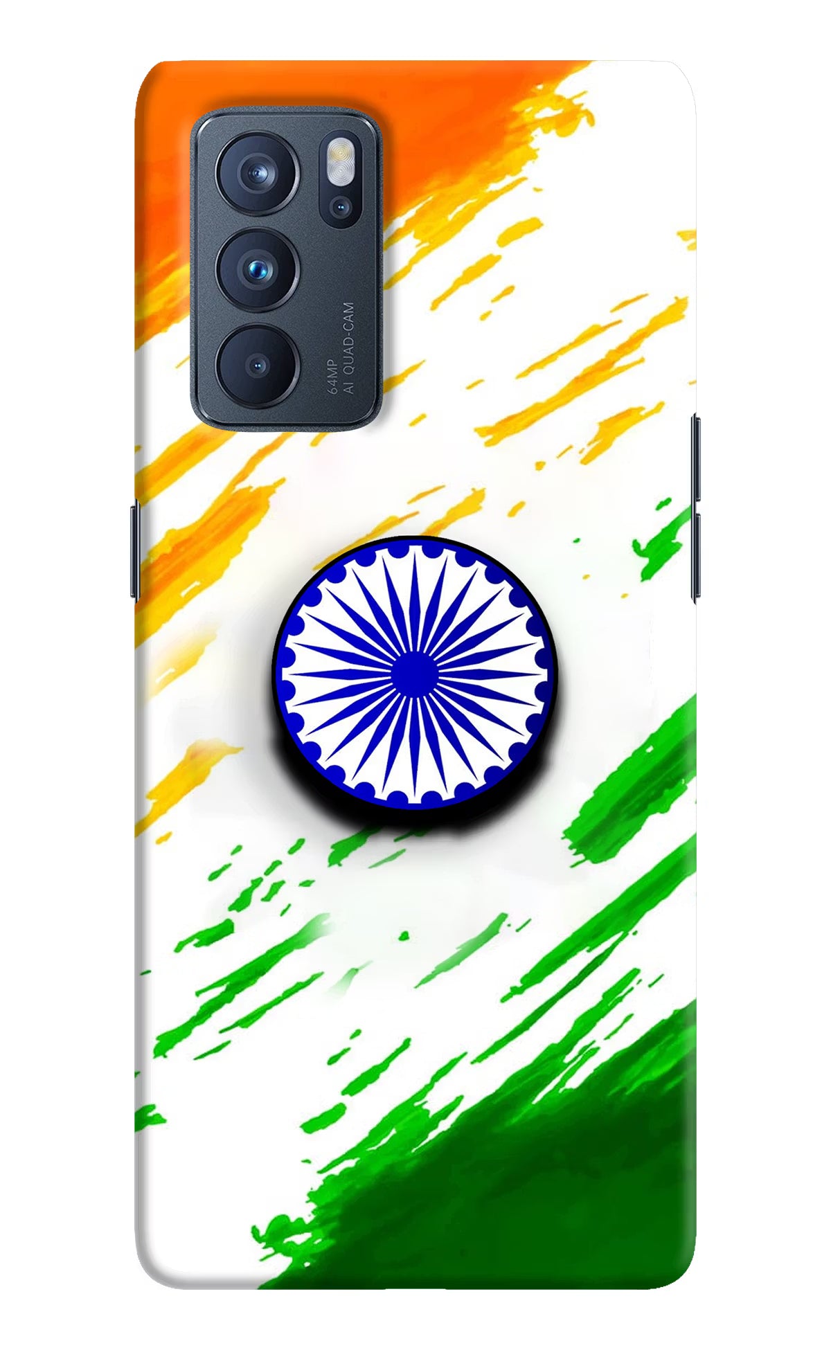 Indian Flag Ashoka Chakra Oppo Reno6 Pro 5G Pop Case by Casekaro