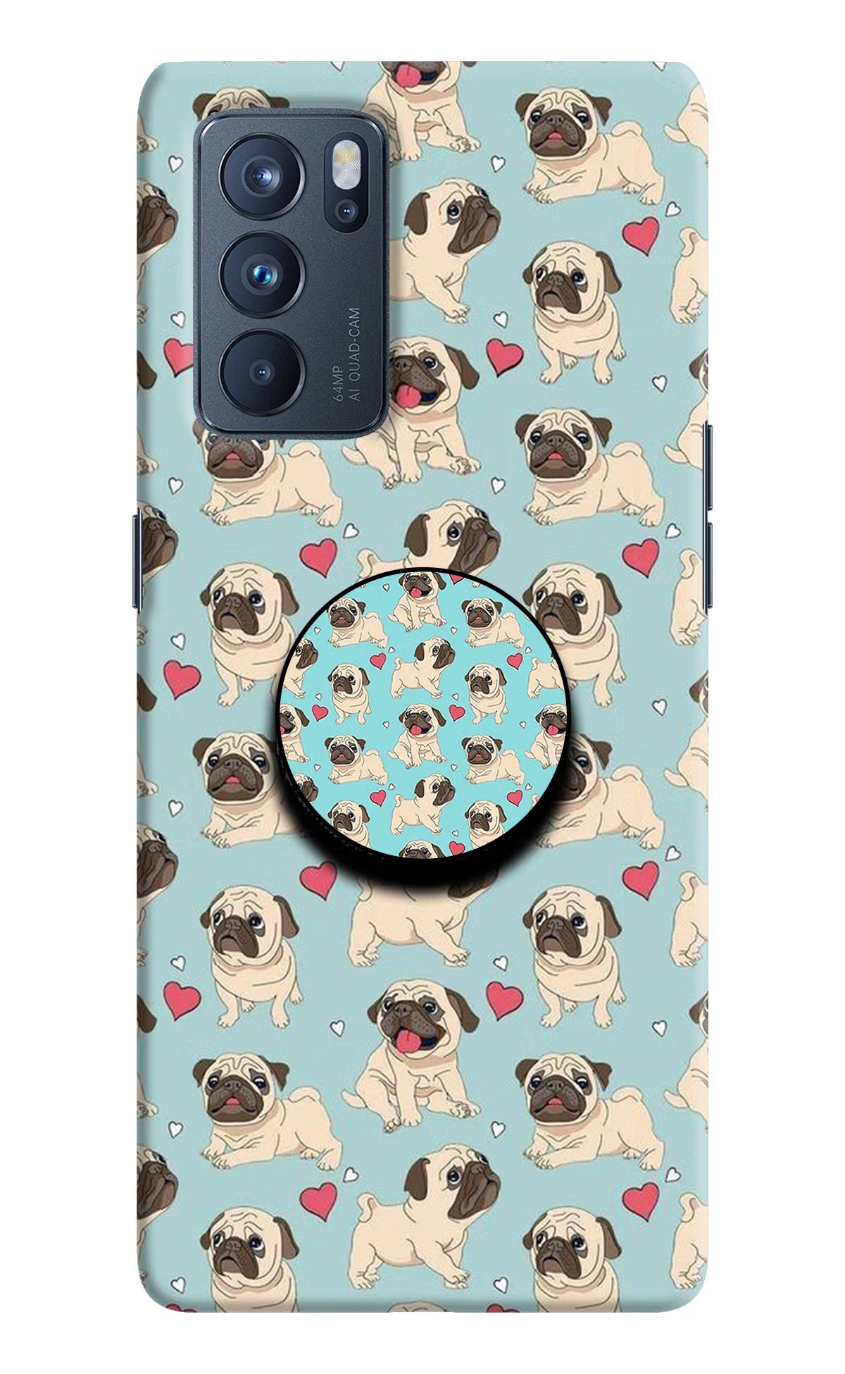 Pug Dog Oppo Reno6 Pro 5G Pop Case by Casekaro