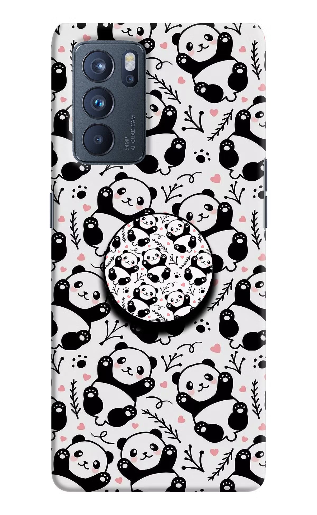 Cute Panda Oppo Reno6 Pro 5G Pop Case by Casekaro