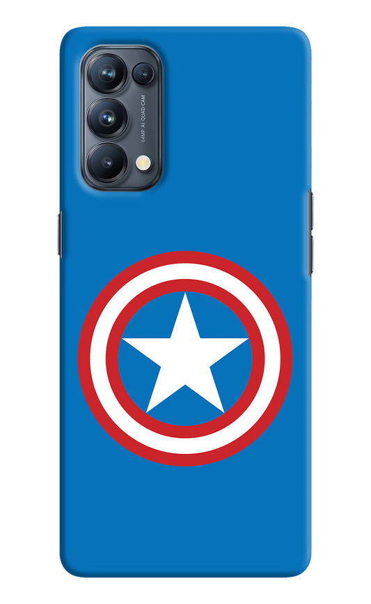 Captain America Logo Oppo Reno5 Pro 5G Hard Case Back Cover by Casekaro