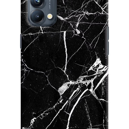 Black Marble Pattern Oppo Reno5 Pro 5G Hard Case Back Cover by Casekaro