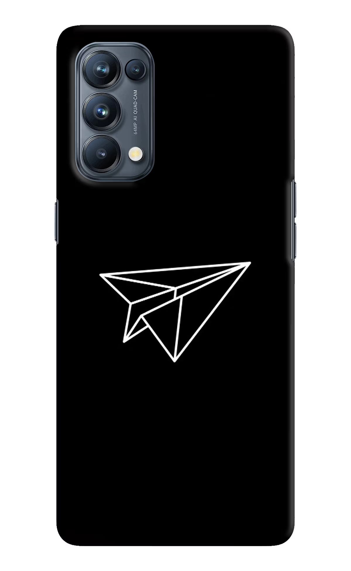 Paper Plane White Oppo Reno5 Pro 5G Hard Case Back Cover by Casekaro