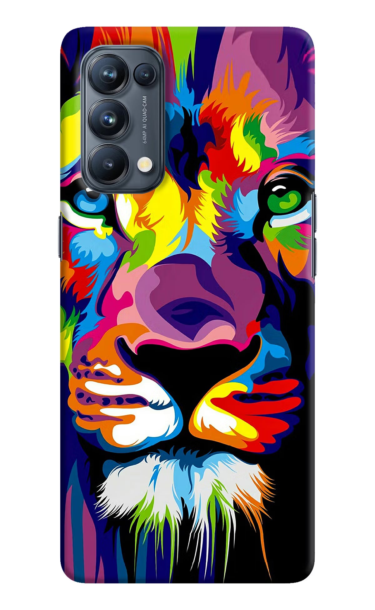 Lion Oppo Reno5 Pro 5G Hard Case Back Cover by Casekaro