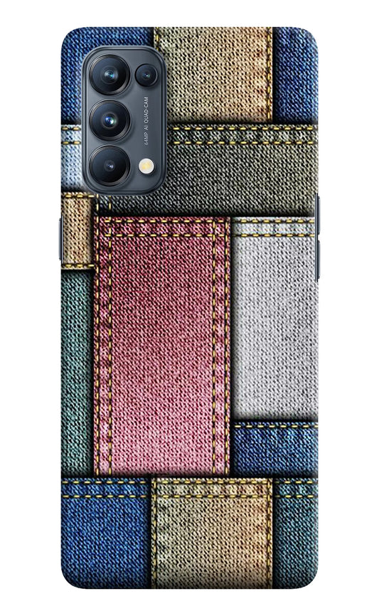 Multicolor Jeans Oppo Reno5 Pro 5G Hard Case Back Cover by Casekaro
