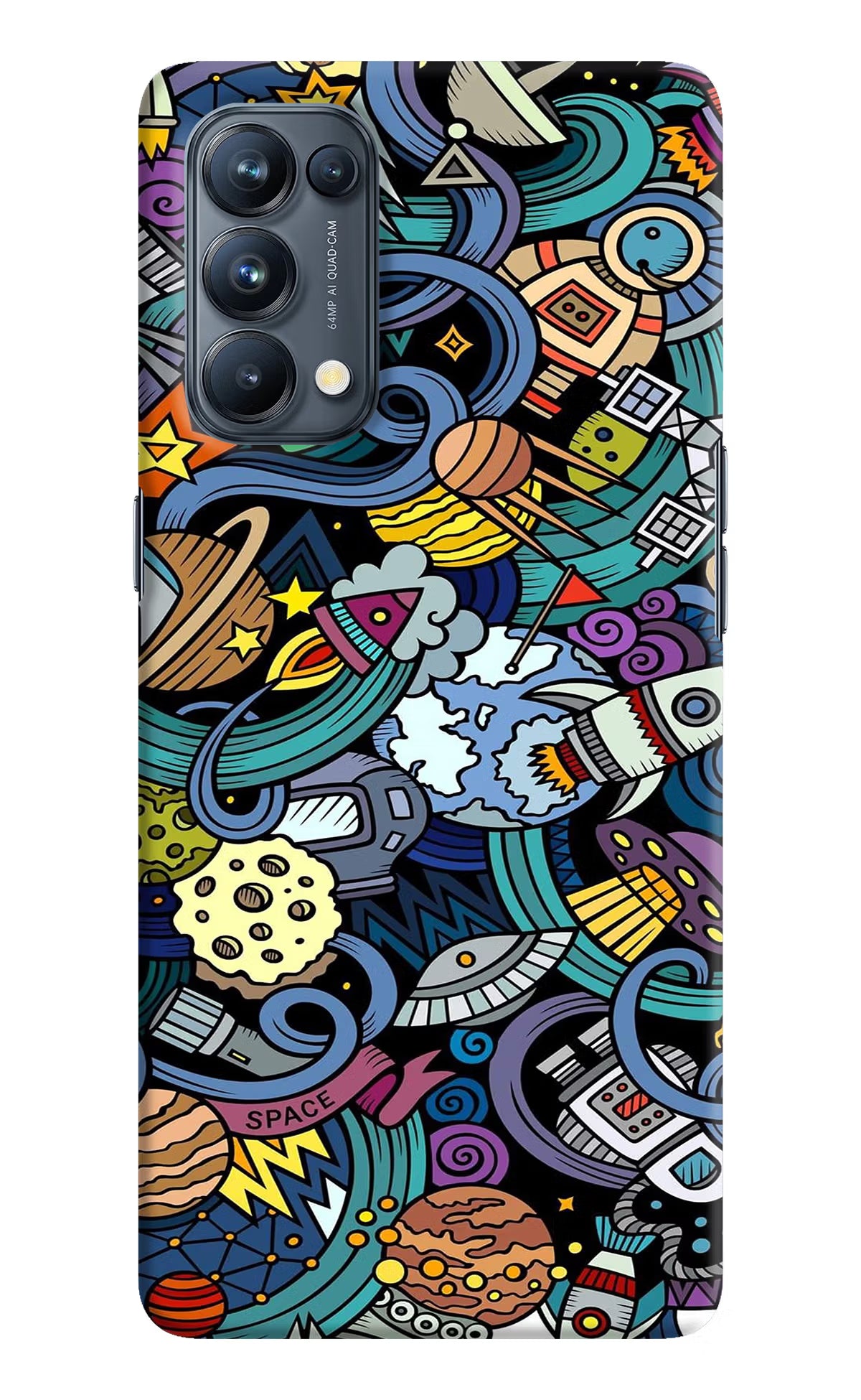 Space Abstract Oppo Reno5 Pro 5G Hard Case Back Cover by Casekaro