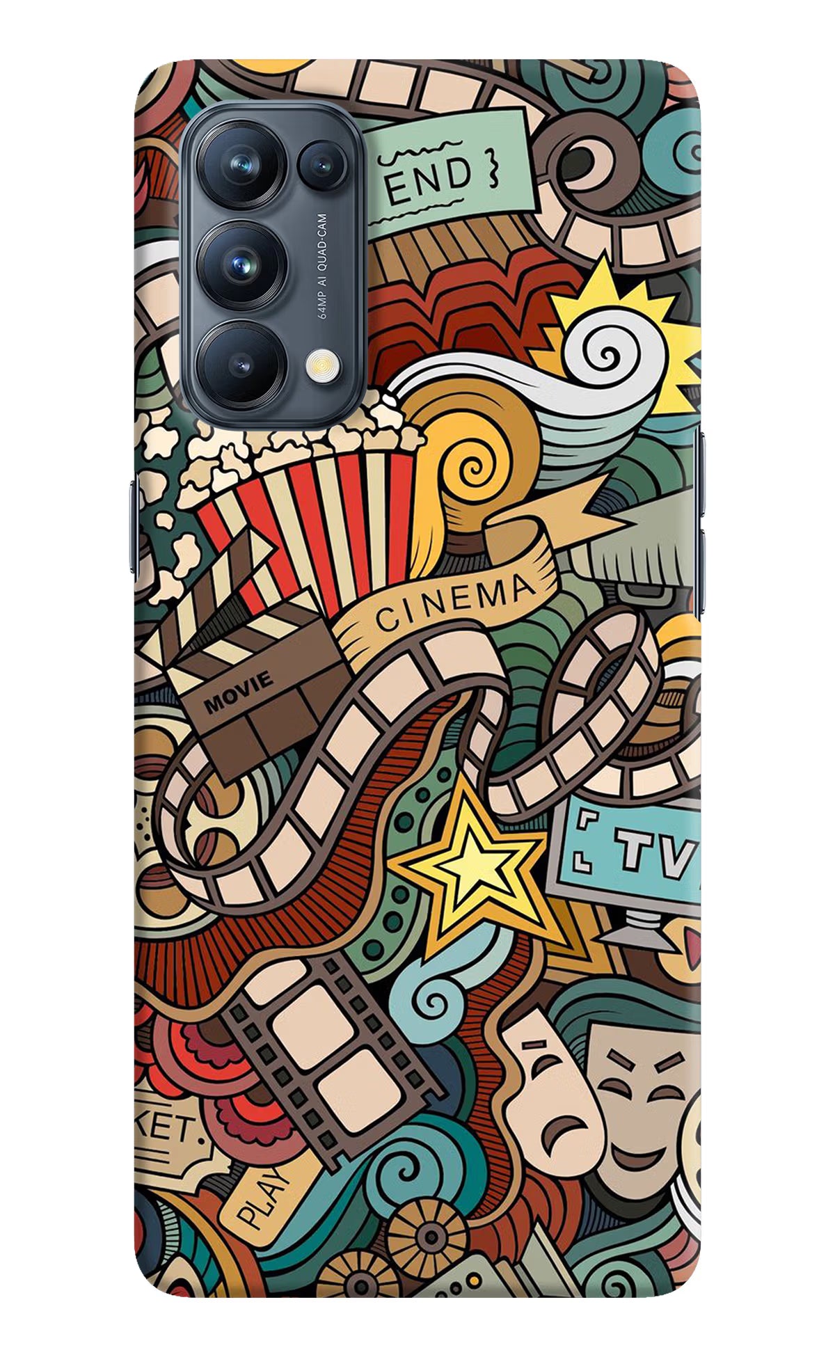 Cinema Abstract Oppo Reno5 Pro 5G Hard Case Back Cover by Casekaro