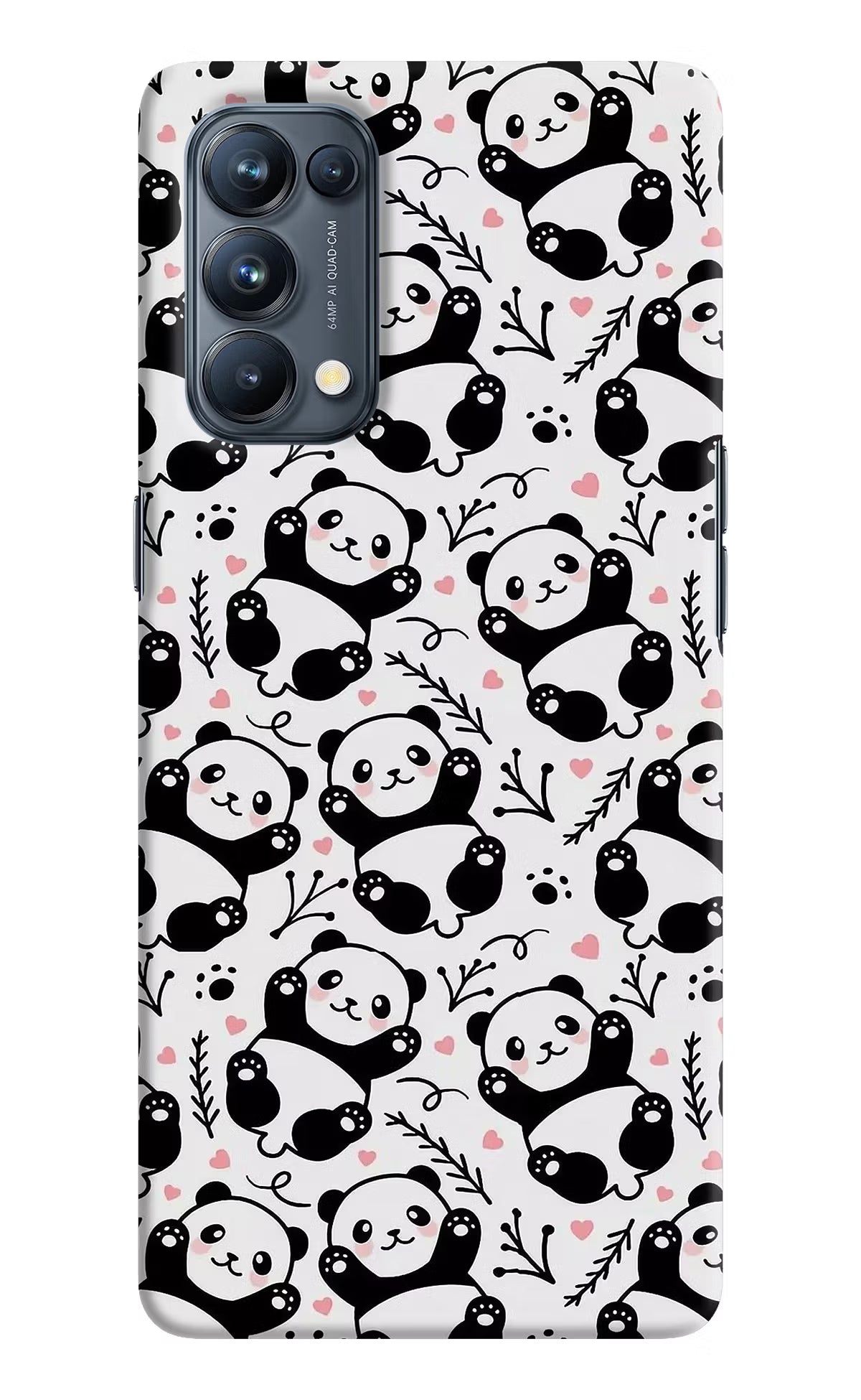 Cute Panda Oppo Reno5 Pro 5G Hard Case Back Cover by Casekaro