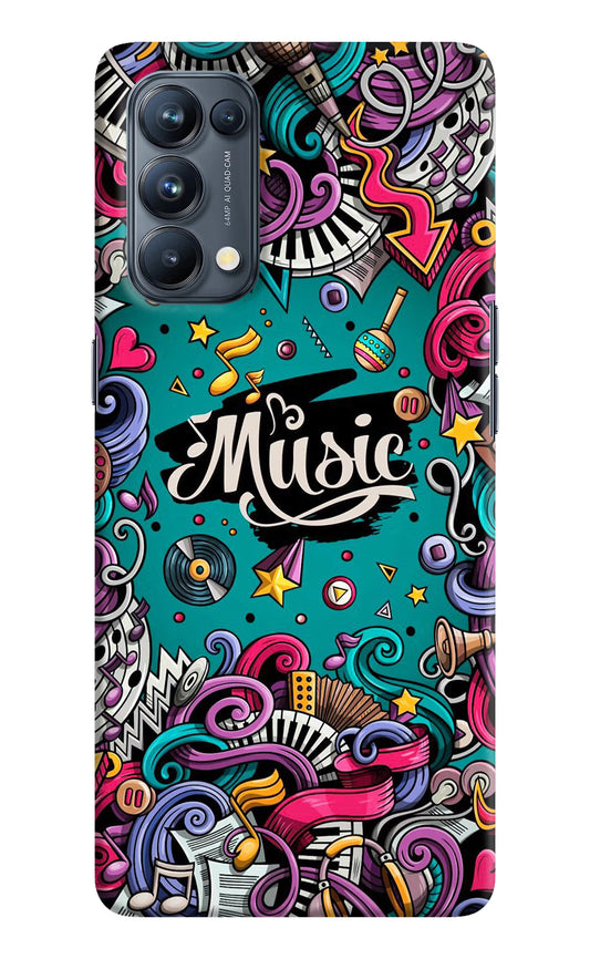 Music Graffiti Oppo Reno5 Pro 5G Hard Case Back Cover by Casekaro