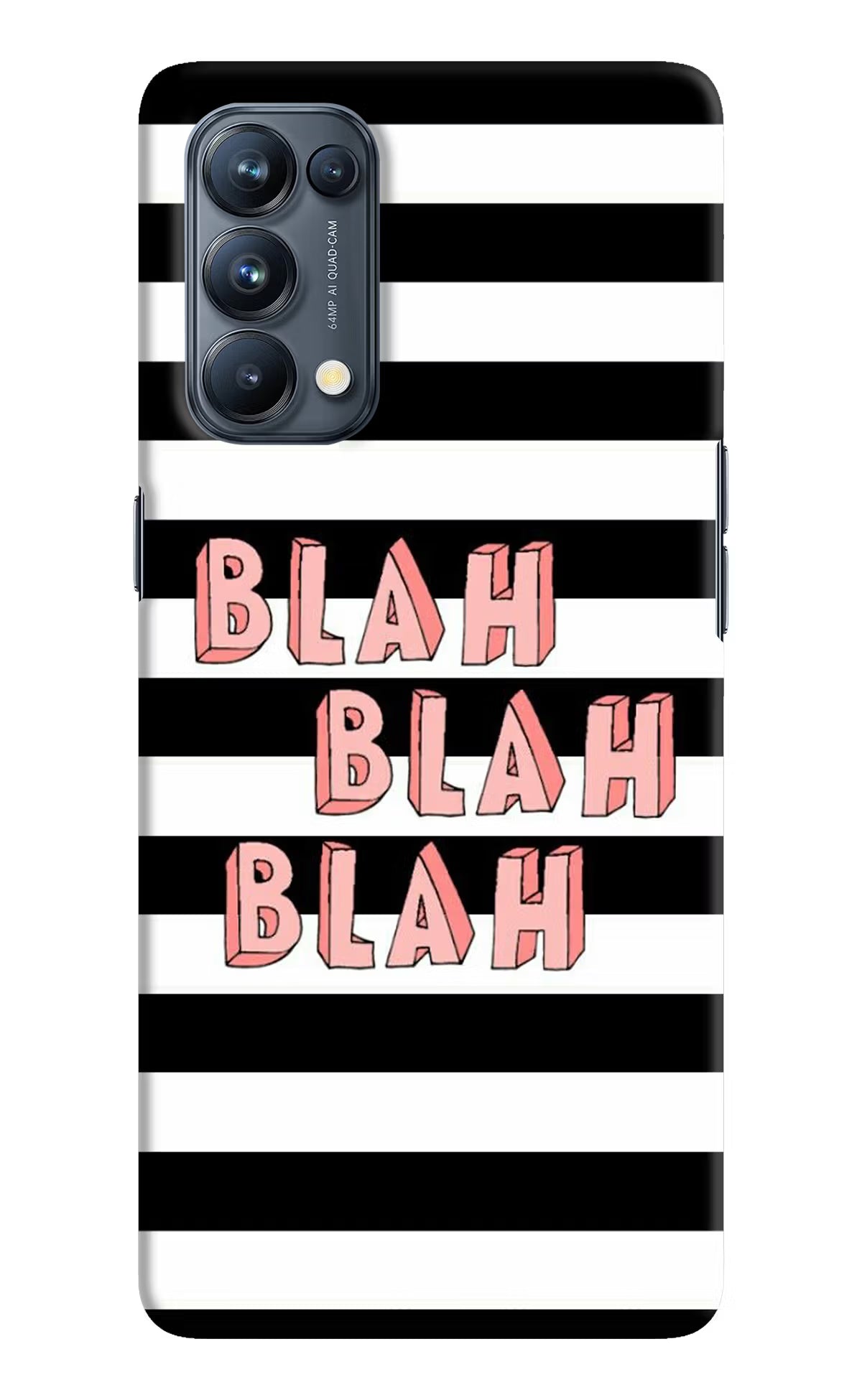 Blah Blah Blah Oppo Reno5 Pro 5G Hard Case Back Cover by Casekaro