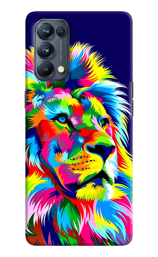 Vector Art Lion Oppo Reno5 Pro 5G Hard Case Back Cover by Casekaro
