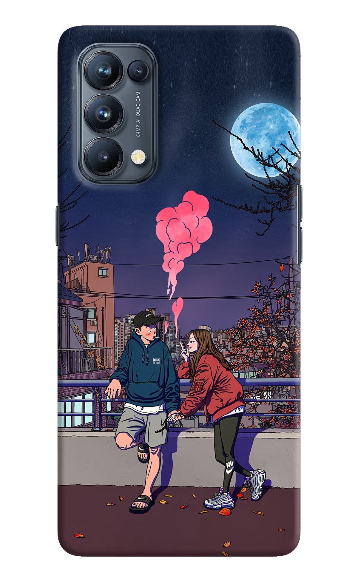 Chilling Couple Oppo Reno5 Pro 5G Hard Case Back Cover by Casekaro