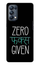 Zero Fucks Given Oppo Reno5 Pro 5G Hard Case Back Cover by Casekaro