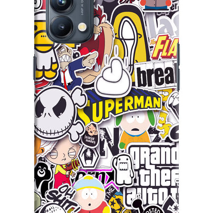 Sticker Bomb Oppo Reno5 Pro 5G Hard Case Back Cover by Casekaro