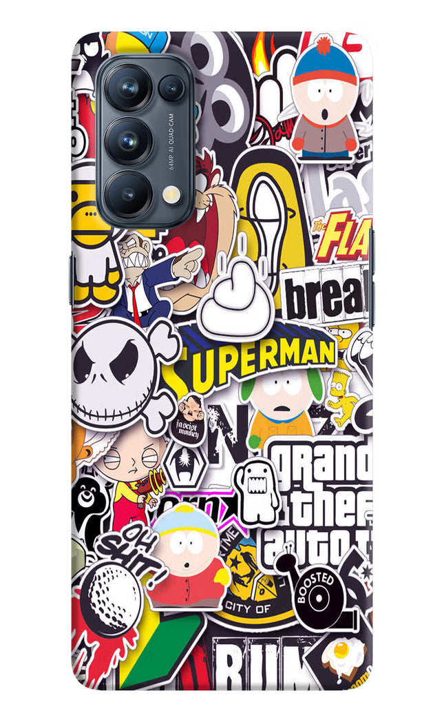 Sticker Bomb Oppo Reno5 Pro 5G Hard Case Back Cover by Casekaro