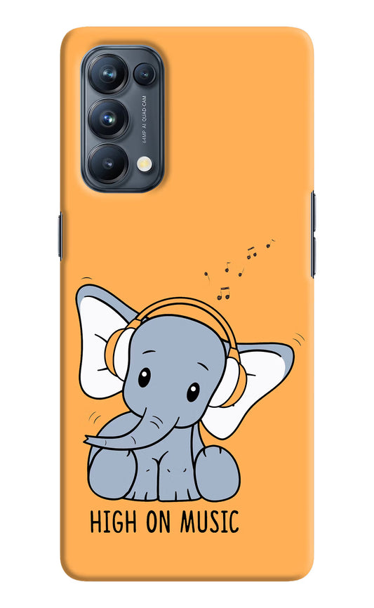 High On Music Oppo Reno5 Pro 5G Hard Case Back Cover by Casekaro