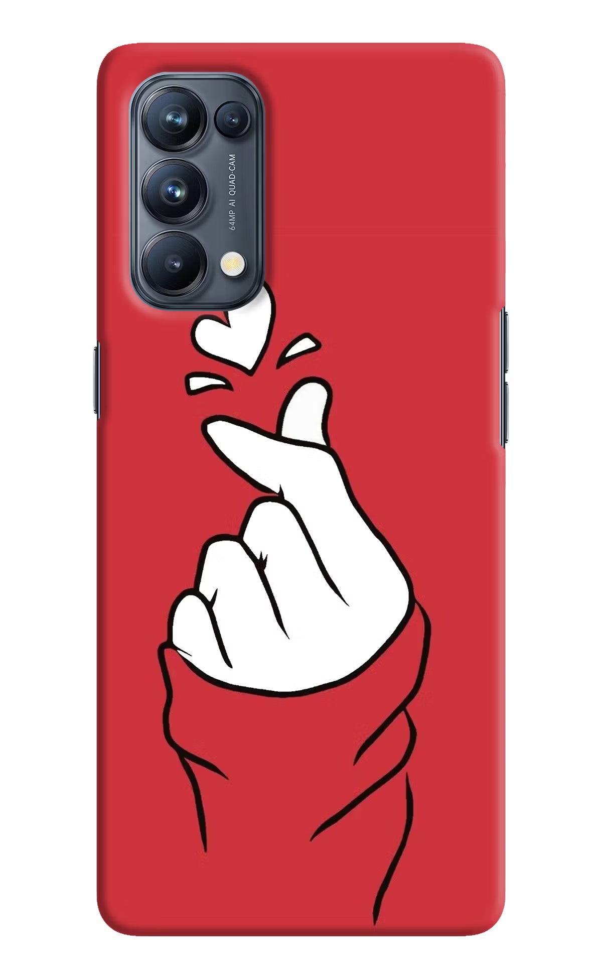 Korean Love Sign Oppo Reno5 Pro 5G Hard Case Back Cover by Casekaro
