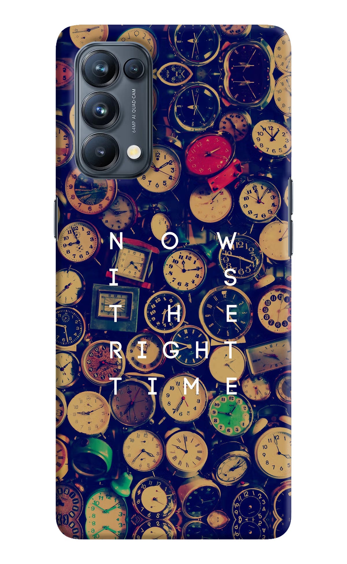 Now is the Right Time Quote Oppo Reno5 Pro 5G Hard Case Back Cover by Casekaro