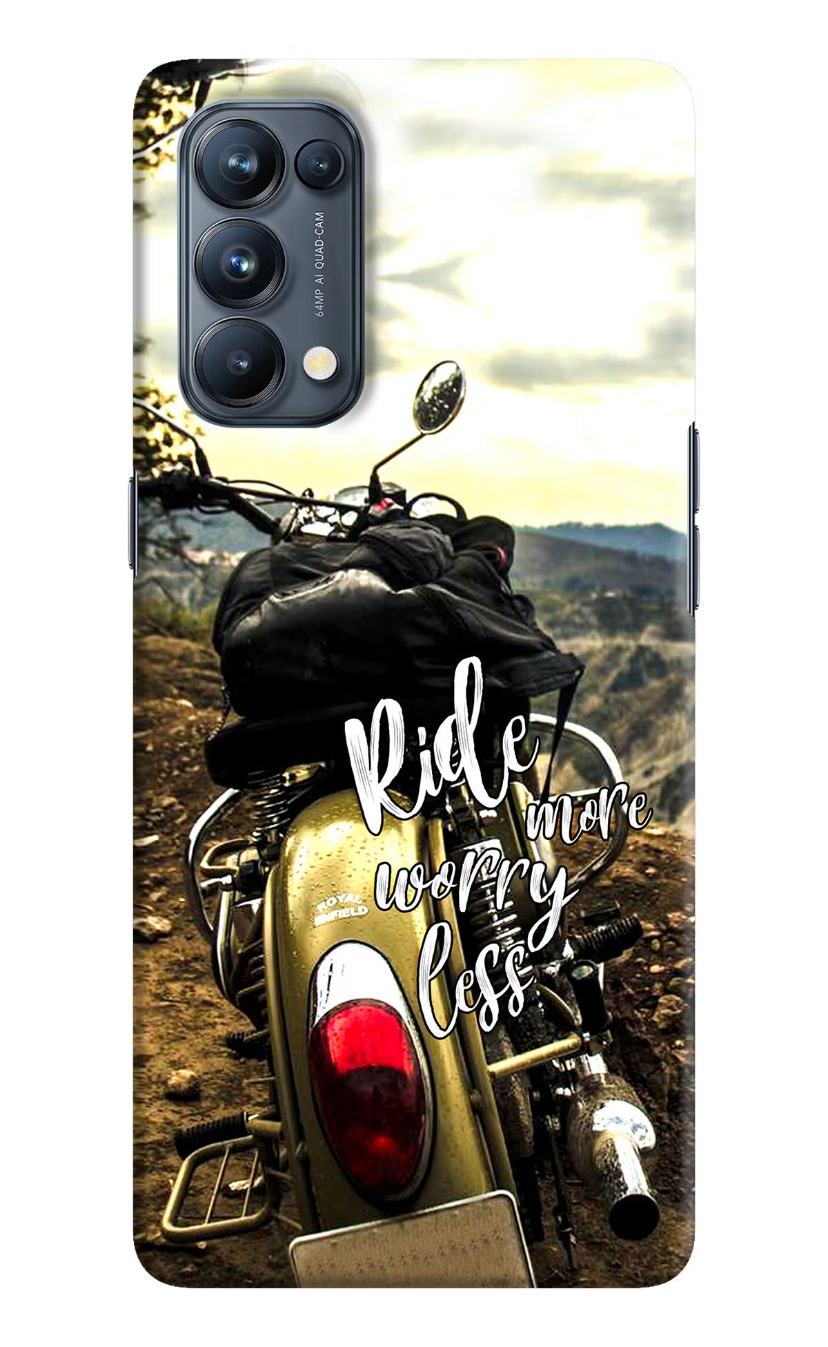 Ride More Worry Less Oppo Reno5 Pro 5G Hard Case Back Cover by Casekaro