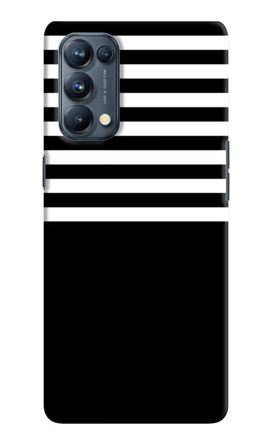 Black and White Print Oppo Reno5 Pro 5G Hard Case Back Cover by Casekaro