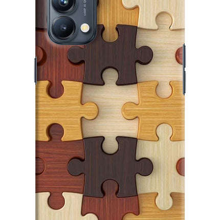Wooden Puzzle Oppo Reno5 Pro 5G Hard Case Back Cover by Casekaro