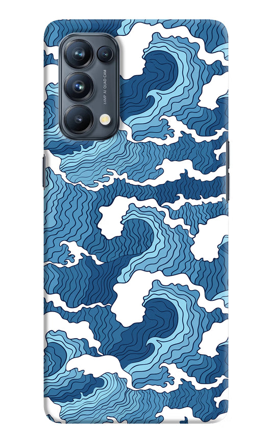 Blue Waves Oppo Reno5 Pro 5G Hard Case Back Cover by Casekaro