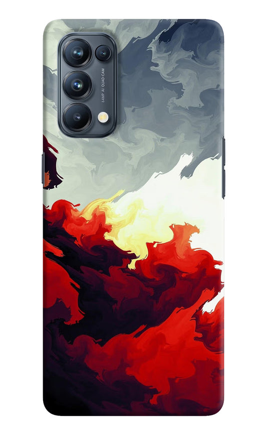 Fire Cloud Oppo Reno5 Pro 5G Hard Case Back Cover by Casekaro
