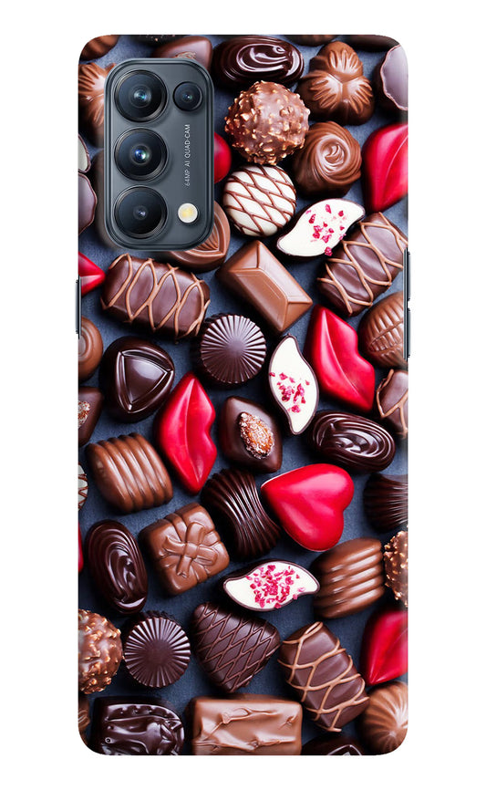Chocolates Oppo Reno5 Pro 5G Hard Case Back Cover by Casekaro