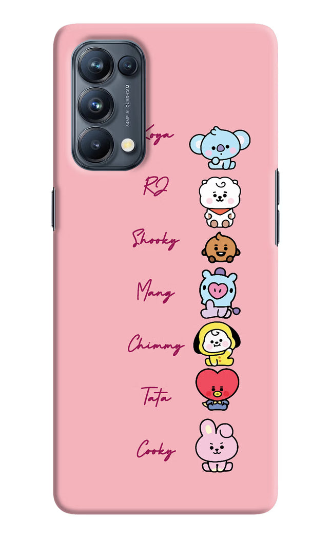 BTS names Oppo Reno5 Pro 5G Hard Case Back Cover by Casekaro