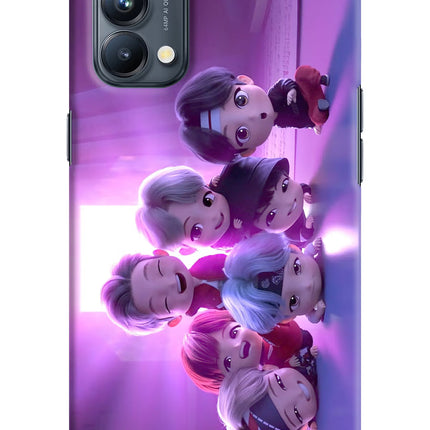BTS Chibi Oppo Reno5 Pro 5G Hard Case Back Cover by Casekaro