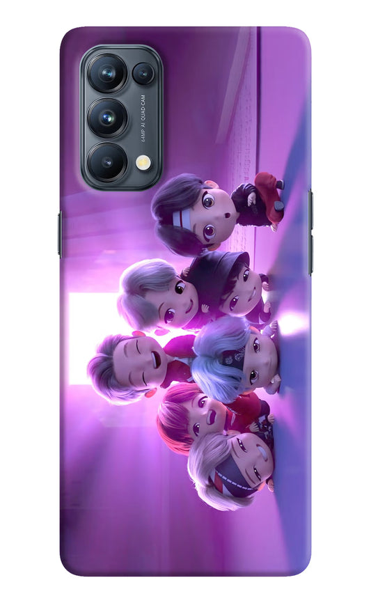 BTS Chibi Oppo Reno5 Pro 5G Hard Case Back Cover by Casekaro