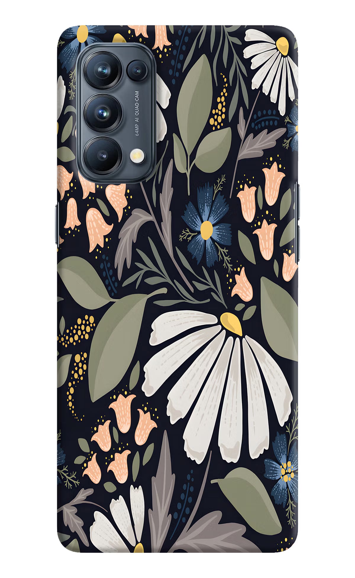 Flowers Art Oppo Reno5 Pro 5G Hard Case Back Cover by Casekaro