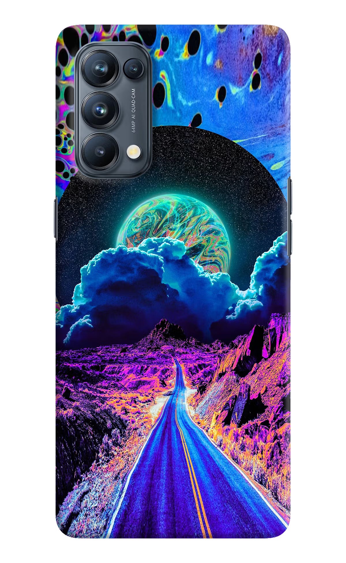 Psychedelic Painting Oppo Reno5 Pro 5G Hard Case Back Cover by Casekaro
