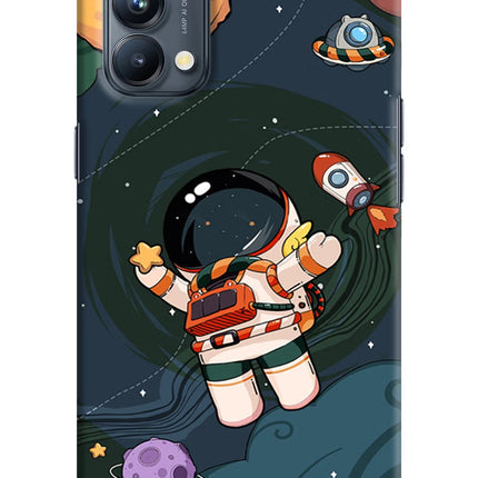 Cartoon Astronaut Oppo Reno5 Pro 5G Hard Case Back Cover by Casekaro