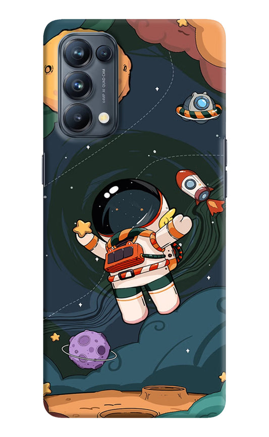 Cartoon Astronaut Oppo Reno5 Pro 5G Hard Case Back Cover by Casekaro