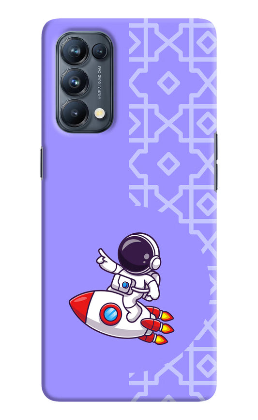 Cute Astronaut Oppo Reno5 Pro 5G Hard Case Back Cover by Casekaro