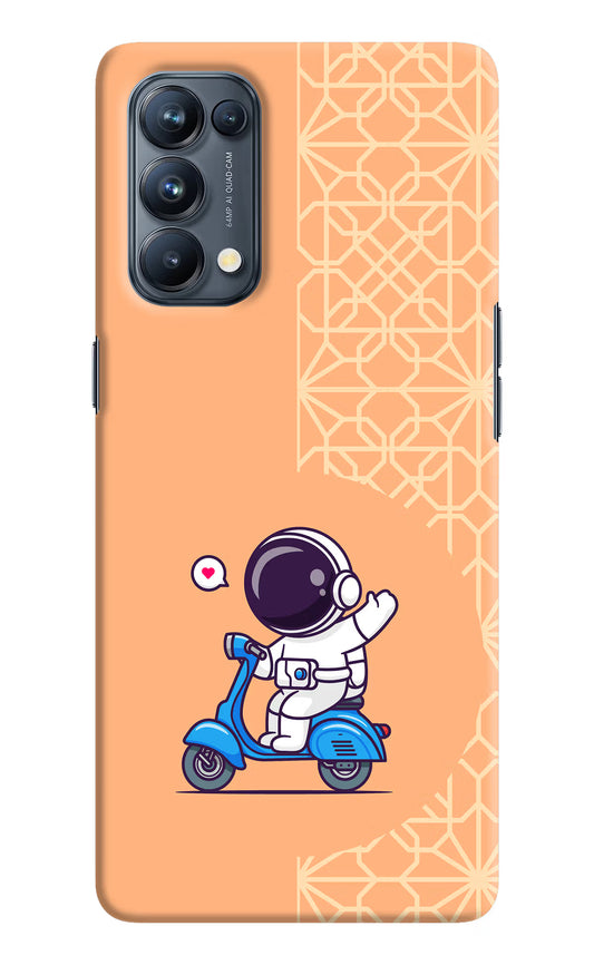 Cute Astronaut Riding Oppo Reno5 Pro 5G Hard Case Back Cover by Casekaro