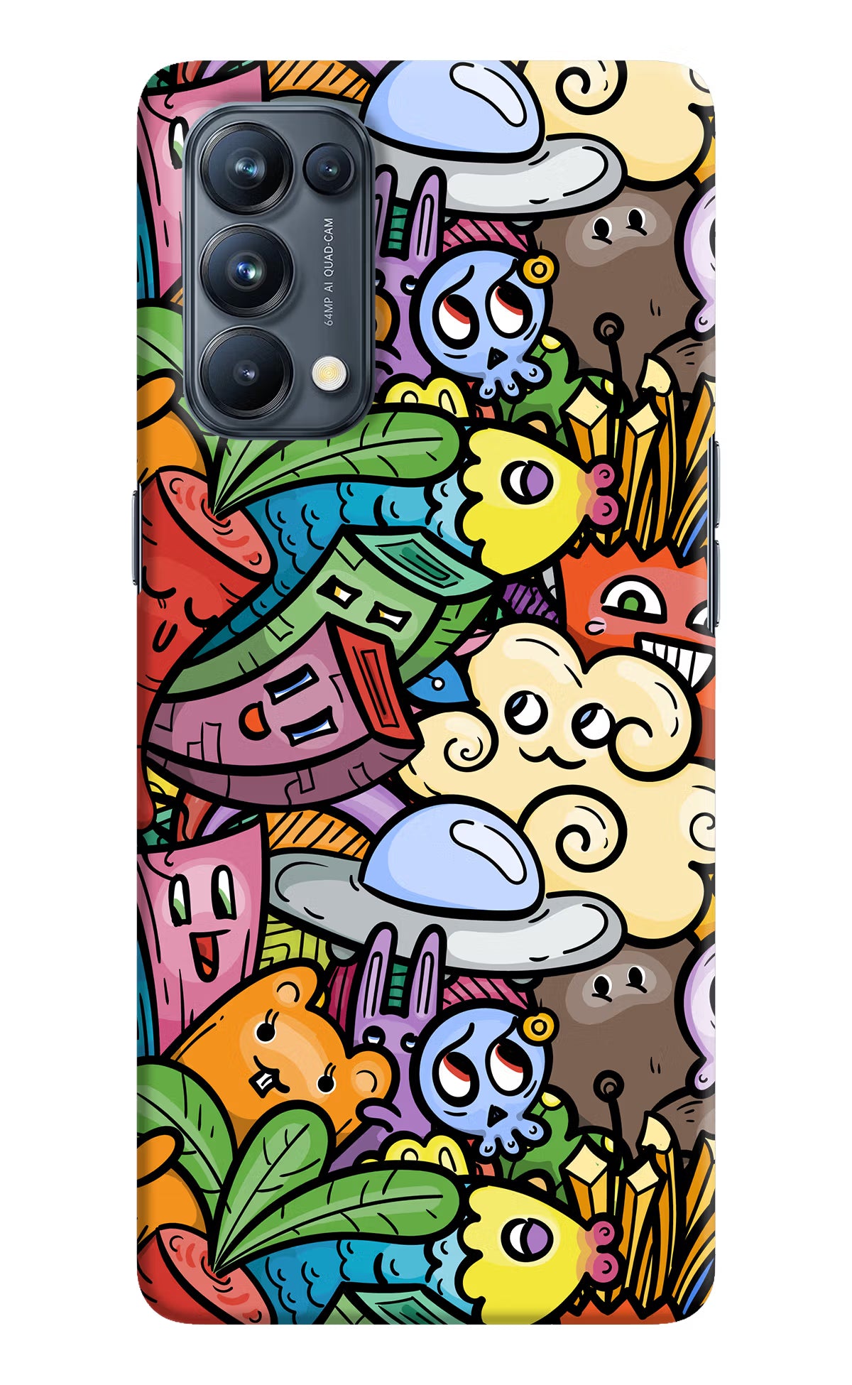 Veggie Doodle Oppo Reno5 Pro 5G Hard Case Back Cover by Casekaro