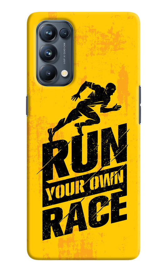 Run Your Own Race Oppo Reno5 Pro 5G Hard Case Back Cover by Casekaro