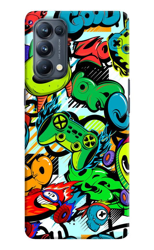 Game Doodle Oppo Reno5 Pro 5G Hard Case Back Cover by Casekaro