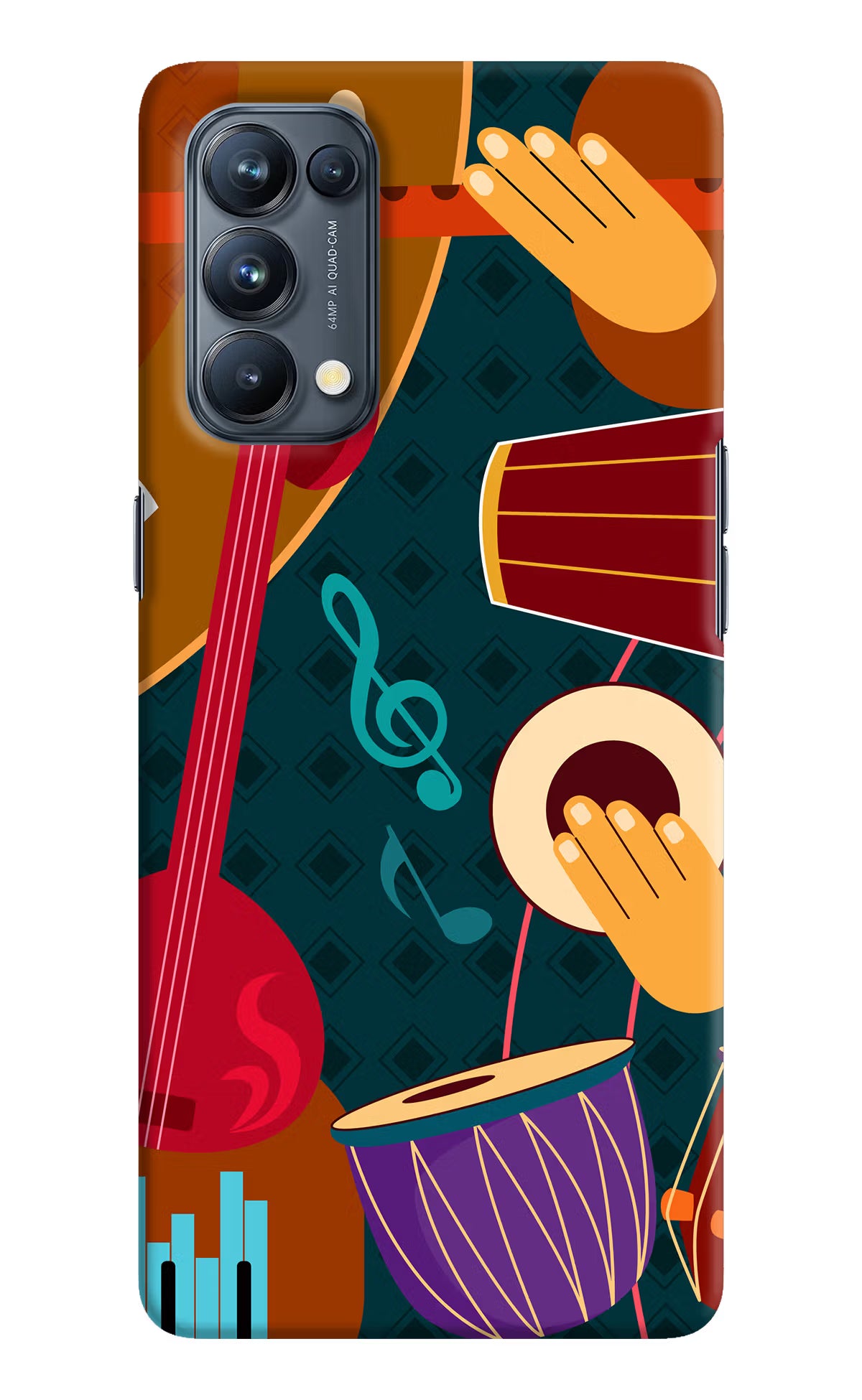 Music Instrument Oppo Reno5 Pro 5G Hard Case Back Cover by Casekaro