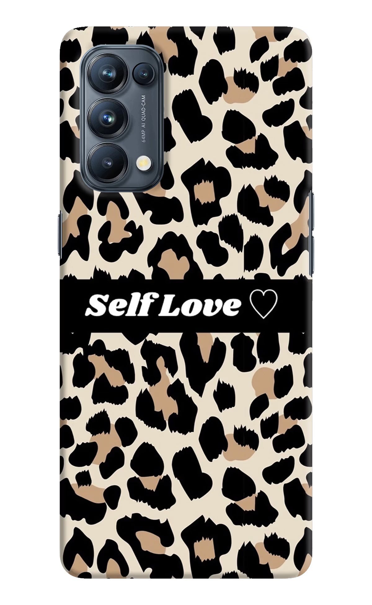 Leopard Print Self Love Oppo Reno5 Pro 5G Hard Case Back Cover by Casekaro