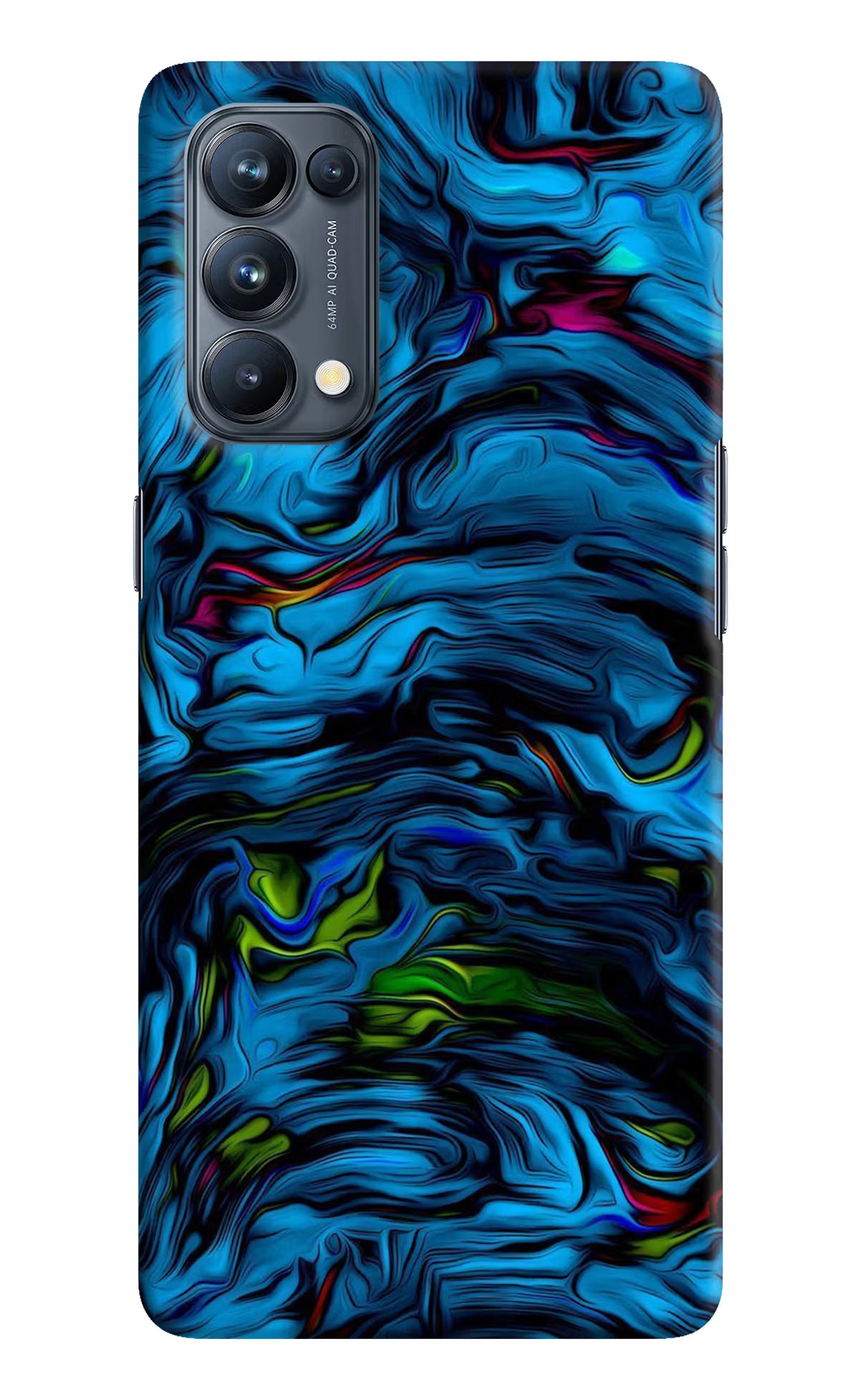 Dark Blue Abstract Oppo Reno5 Pro 5G Hard Case Back Cover by Casekaro