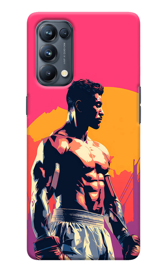 Sunset Warrior (AI Generated) Oppo Reno5 Pro 5G Back Cover