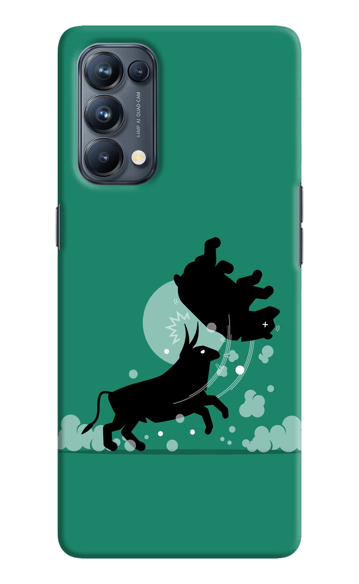 Bull Conqueror Oppo Reno5 Pro 5G Hard Case Back Cover by Casekaro