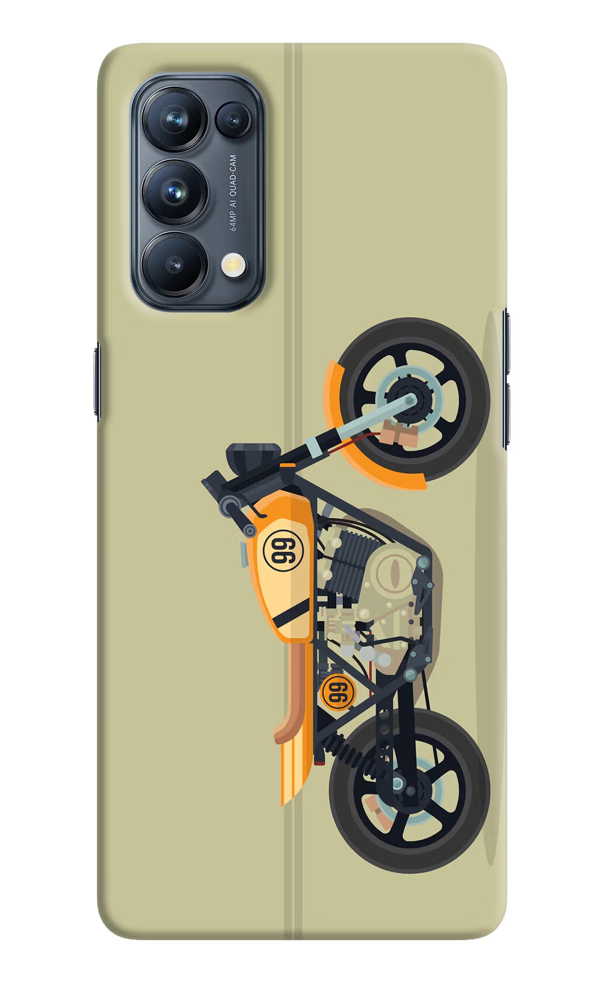 Vertical Speedster Oppo Reno5 Pro 5G Hard Case Back Cover by Casekaro